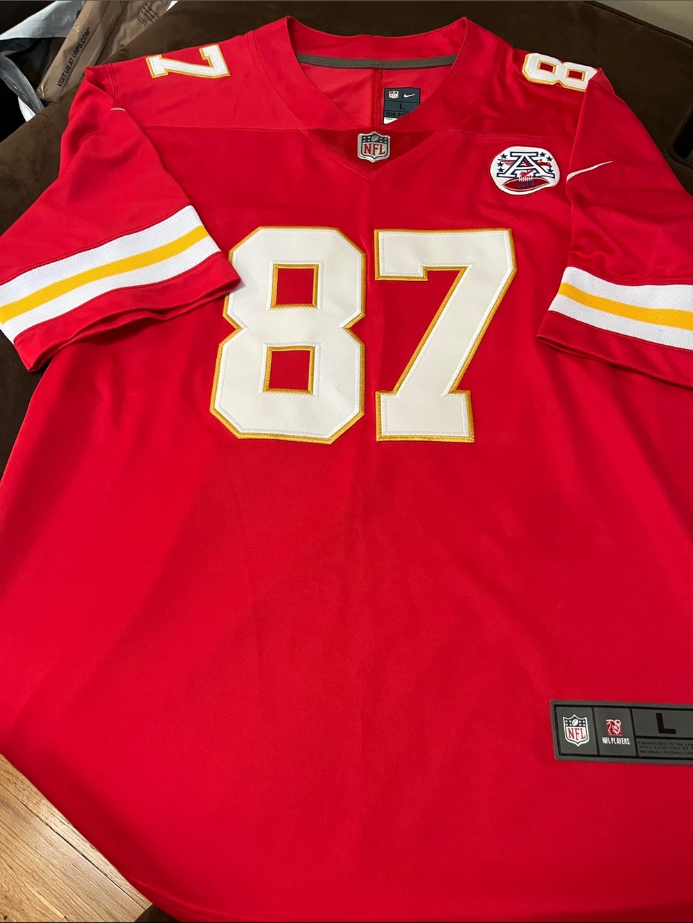 Nike Red NFL Players On-Field Jersey Label Detail